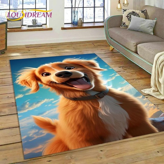 Karpetti Cartoon Hund Teppich für Wohnzimmer und Schlafzimmer, Mehrfarbig, B/H: 60 x 90 cm - Bild 1