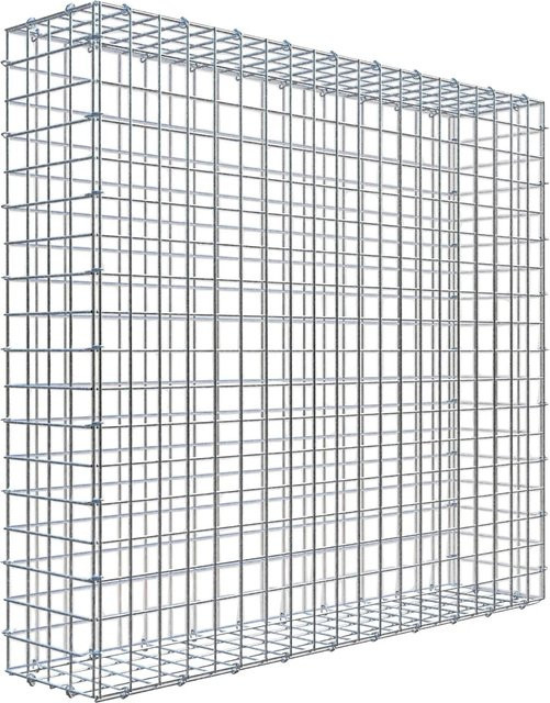 C-Ring-Gabione aus Draht in Silbergrau, B/T/H: 90 x 100 x 20 cm, Maschenweite 5 x 5 cm - Bild 1