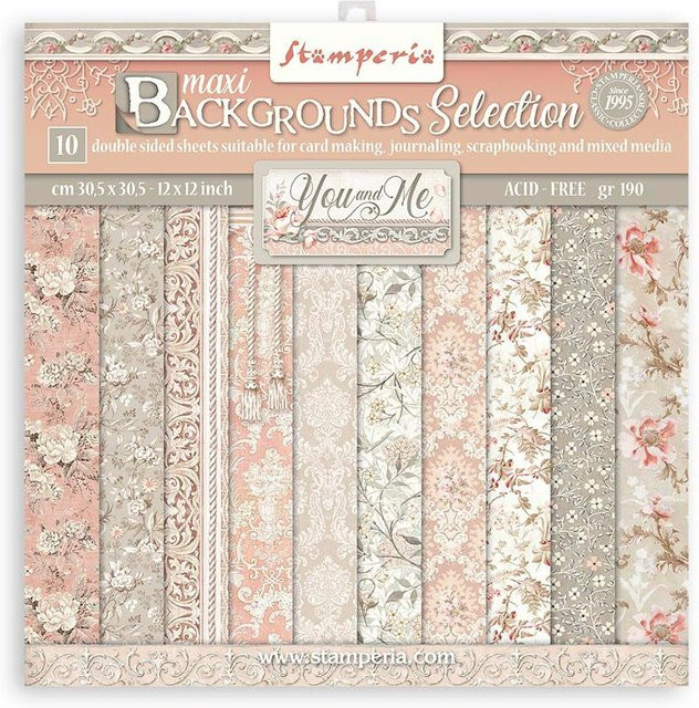 Stamperia Scrapbook-Block You and Me Backgrounds in Multicolor, 19 x 19 cm - Bild 1