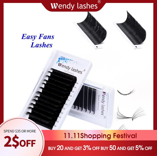 Wendy Lashes Easy Fanning Volume Wimpernverlängerung, Black, Natürlich - Bild 1