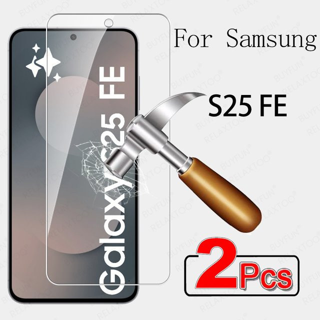 2 Stück Displayschutzfolie aus gehärtetem Glas für Samsung Galaxy S25 FE 5G, transparent - Bild 1