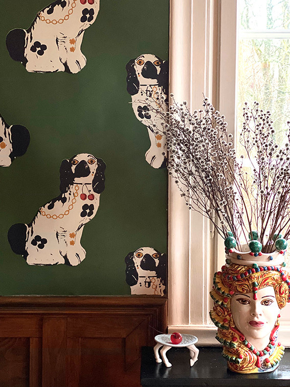 Studio Lisa Bengtsson Tapete Gloria 1342 mit Tiermotiv in Schwarz Weiß Grün im skandinavischen Design aus Vlies - Bild 2