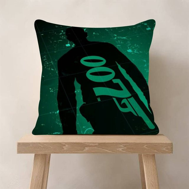 JMG Clothing Kissenbezug James Bond 007 Design, Farbe: Grün, B/T/H: 40 x 40 x 1 cm - Bild 1