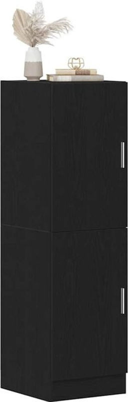 Küchenunterschrank Vidaxl in Schwarz aus Holzwerkstoff mit Drehtüren, B/T/H: 38 x 41,5 x 131,5 cm - Bild 1