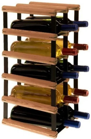 PROREGAL Modulares Weinregal Vinotega aus massivem Kiefernholz und Metall, Braun Geölt, H x B x T: 52,5 x 22,5 x 24,5 cm