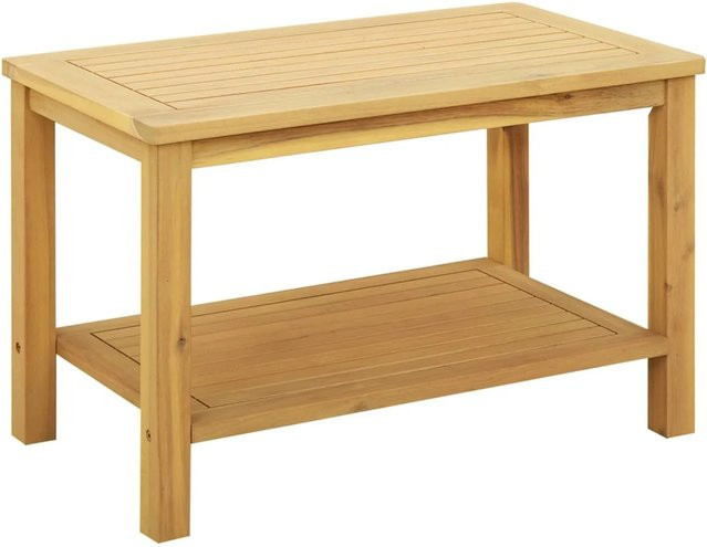 vidaXL Beistelltisch aus Massivholz Akazie in Braun, rustikaler Design, B/T/H: 70 x 40 x 45 cm - Bild 1