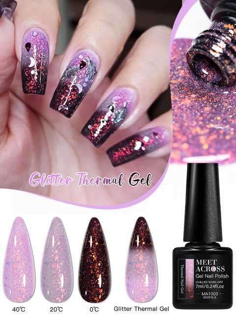 Meet Across Aurora Thermo-Nagellack Gel, lila, glänzend, 7 ml - Bild 1