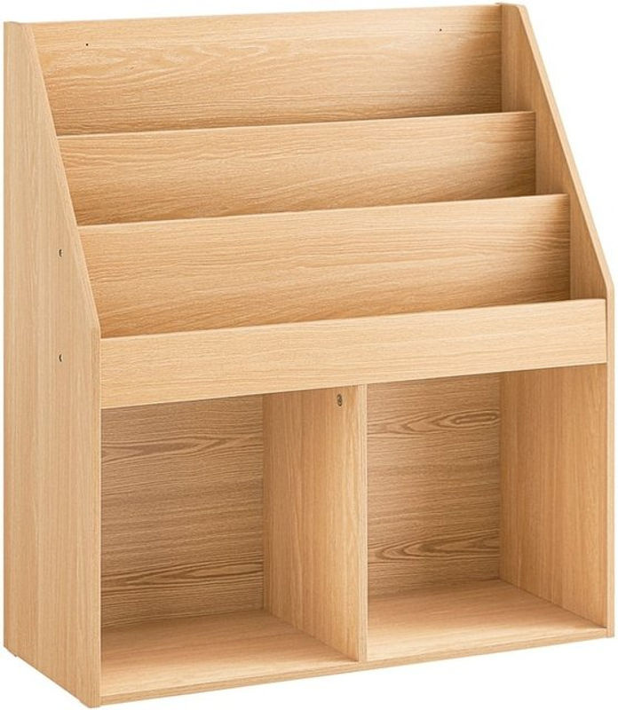SoBuy Kinderregal aus Holz mit 4 Fächern in Weiß und Natur, B/T/H: 72 x 29,6 x 79,6 cm - Bild 6