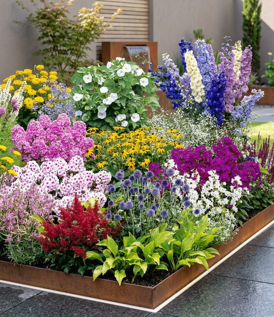 12er Set Staudenbeet Multi-Colour in bunten Farben - Bild 1