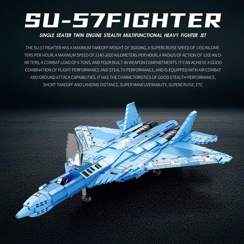 REOBRIX SU-57 Stealth Fighter, Baukasten, 1365 Teile - Bild 2