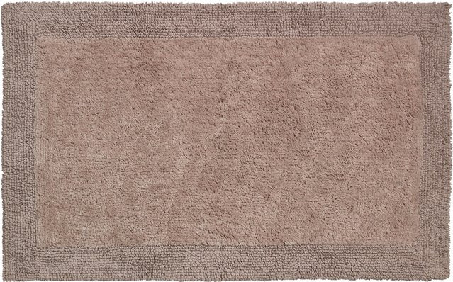 Badteppich aus 100% Baumwolle in Beige, quadratisch und für Fußbodenheizung geeignet - Bild 1