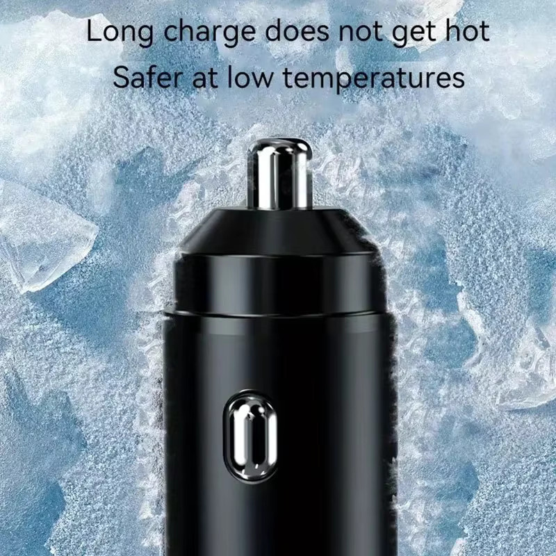 Schnelles 66W USB-C Auto Ladegerät aus Metall in Schwarz mit Mini Pull Ring - Bild 3