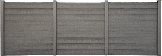 Prestige Home Living Outdoor WPC Sichtschutzzaun Caracas in Grau mit 5 Zaunelementen und 6 Pfosten - Bild 2