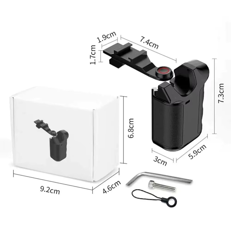 Quick Release Xplorer Grip Kit Street Grip Halterung aus Kunststoff in Schwarz für DJI Osmo Action 5 Pro, Osmo Action 4 und Osmo Action 3 - Bild 5