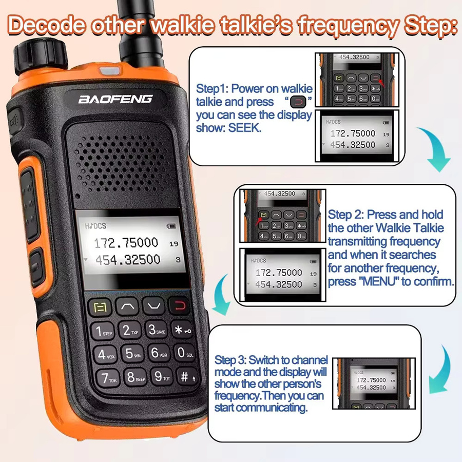 Baofeng UV-10R Dual-Band Walkie-Talkie in Schwarz mit Eintasten-Frequenzwahl für Outdoor und Teams - Bild 5