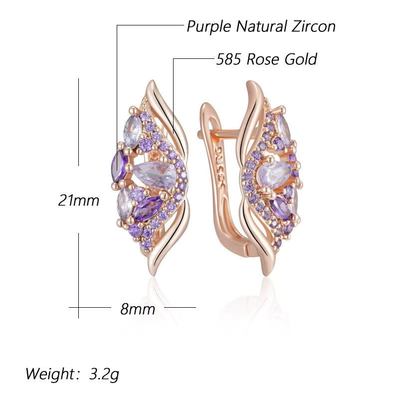Kinel Ohrringe, Lila Zirkon, 585 Roségold, Damen - Bild 2