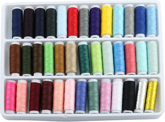 39 Stück Nähgarn Set aus Polyester in gemischten Farben mit je 200 Yard pro Spule für Handstickerei und Heim-Nähprojekte - Bild 1
