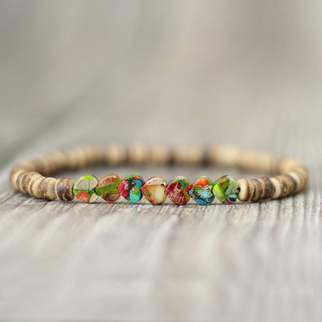 Armband, Holz, Perlen, Mehrfarbig, Unisex - Bild 1