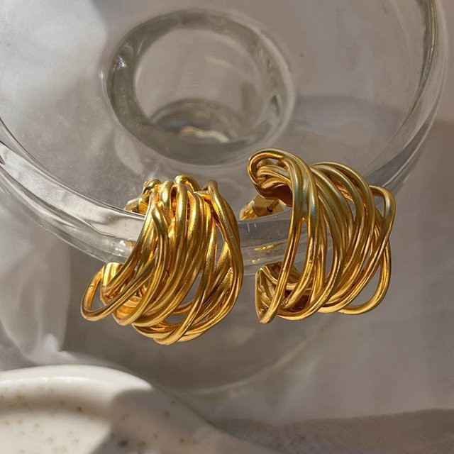 ohhaio Creolen Edelstahl, Gold, Vintage, Damen - Bild 1