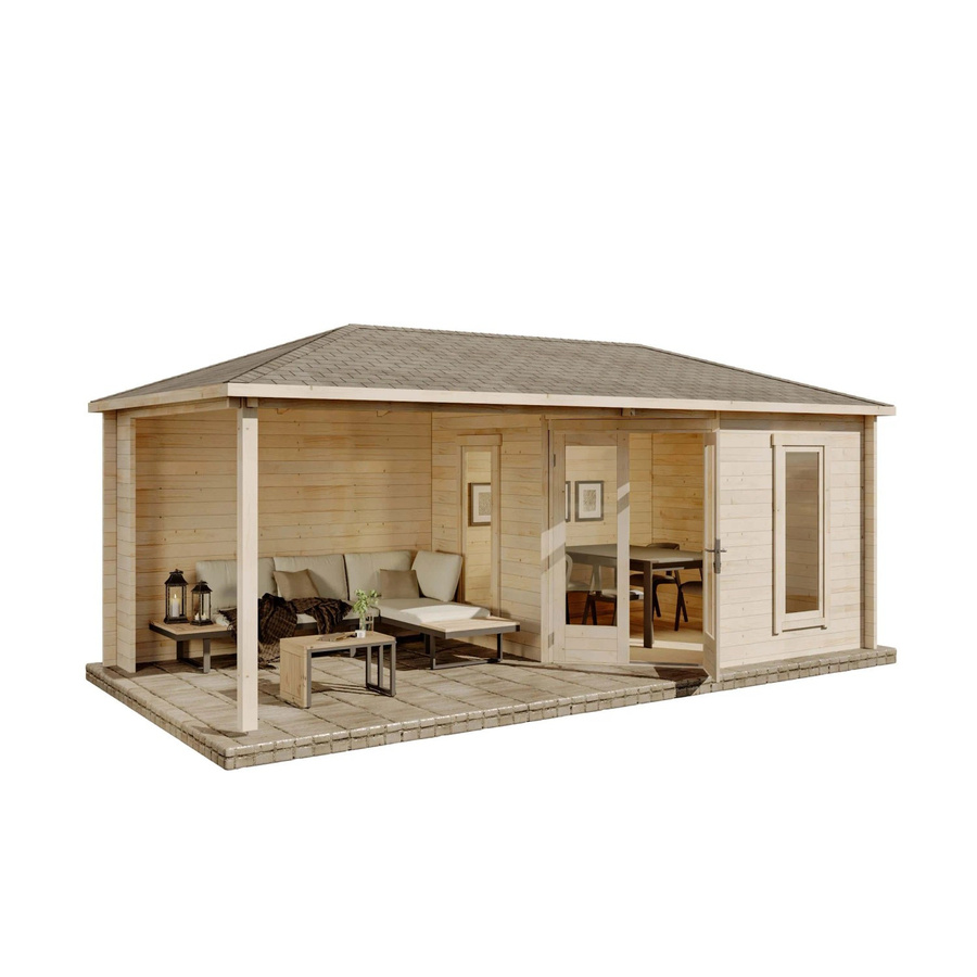 Alpholz Gartenhaus Set Liwa 5-Eck Naturbelassen mit Dacheindeckung und Fußboden B/T/H: 614 x 317 x 274 cm - Bild 2