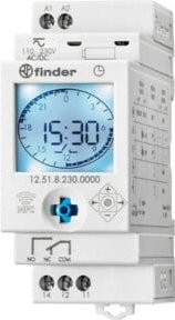 Finder Smart Zeitschaltuhr 1W, 16A, 230V, Weiß, DIN-Schiene - Bild 1