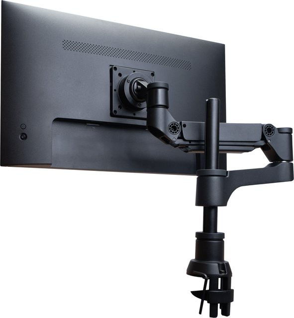 R-Go Caparo Monitorarm mit Gasfeder in Schwarz, verstellbarer Einzelmonitorarm für 3-9 kg Tragkraft, VESA 100x100 mm - Bild 1