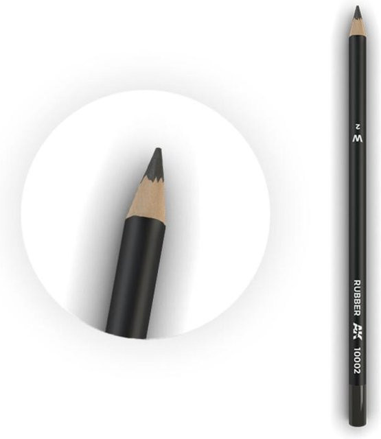 AK Interactive Aquarellstift mit Radiergummi in Schwarz - Bild 1
