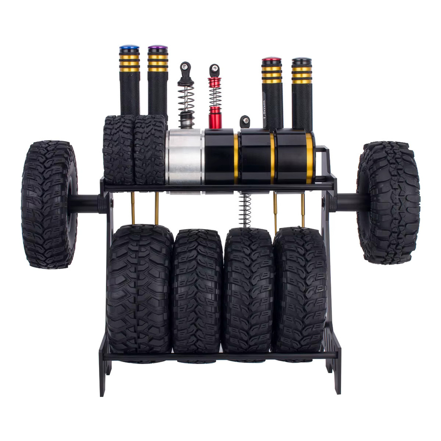 Fimonda RC Crawler Auto Reifenlagerungsrahmen Stoßdämpfer-Präsentationsständer, 1:10, Metall - Bild 3