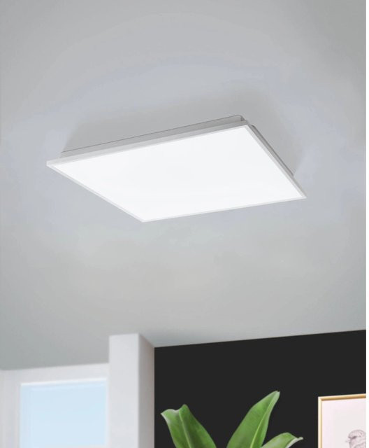 Eglo LED-Deckenleuchte Herrora-Z in Weiß, eckiges Design, dimmbar mit Fernbedienung, 22 W - Bild 1
