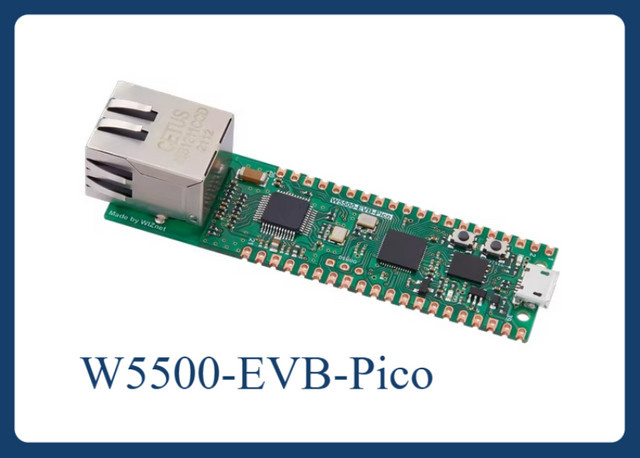 WIZNET W5500-EVB-Pico Entwicklungsboard mit Ethernet/LAN in Grün - Bild 1