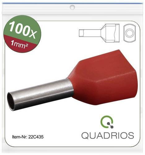 Quadrios 22C435 Zwillings-Aderendhülse 1mm² Teilisoliert Rot 1 Set - Bild 1