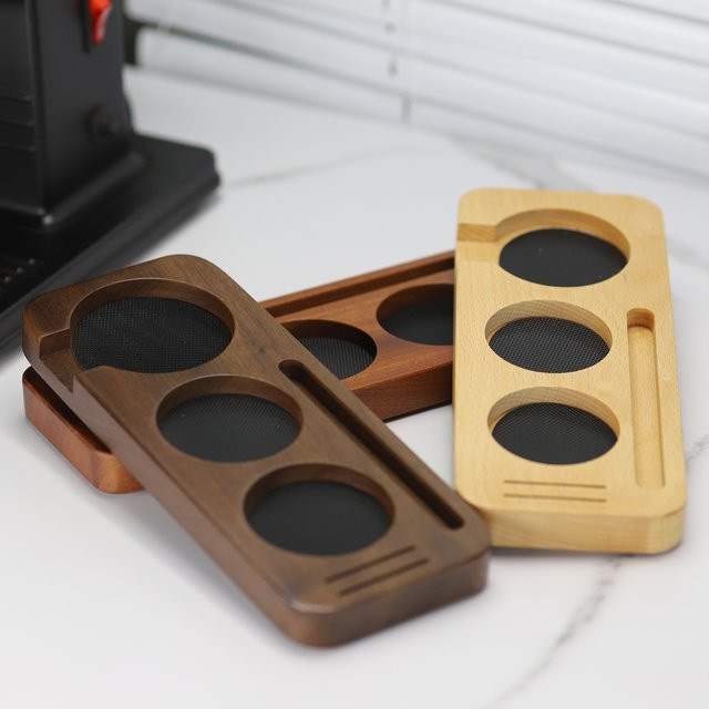 EDLEXKAFFEE Siebträger Organizer aus Kiefernholz für Tamper und Zubehör, Farbe: Braun/Beige - Bild 1