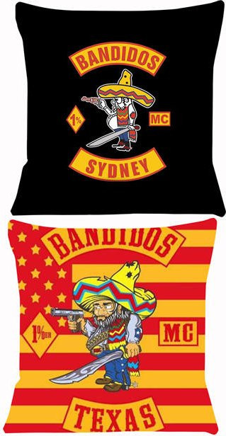 Mc Bandidos Dekoratives Kissen mit Bezug, Schwarz, B/B: 45 x 45 cm - Bild 1
