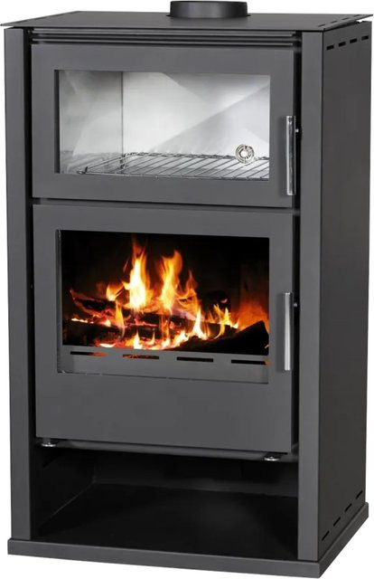 Victoria Kaminofen Modena F mit Backfach in Schwarz mit 11,53 kW - Bild 1