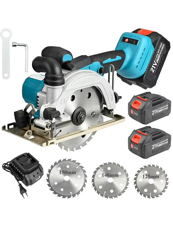 Makita Mini-Elektro-Kreissäge kabellos mit 1850W und 150mm Durchmesser, blau, passend für Makita 18V LXT Akkus - Bild 6