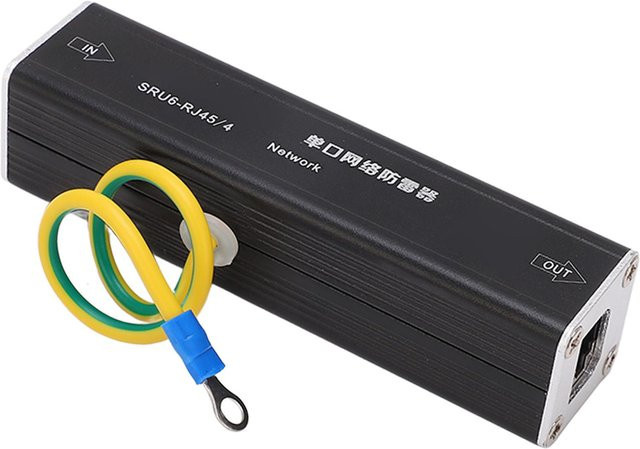 Painter Ethernet RJ45 Blitzschutz Ableiter für LAN Überspannungsschutz 5V Schwarz - Bild 1