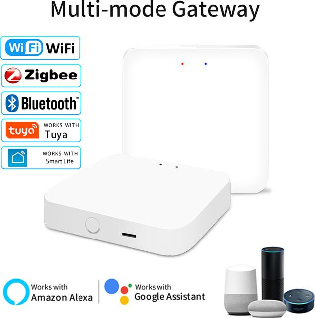 Tuya Smart Multi-Mode Gateway ZigBee Wi-Fi Bluetooth Hub als Smart Home Bridge in Weiß, kompatibel mit Alexa und Google Home - Bild 1