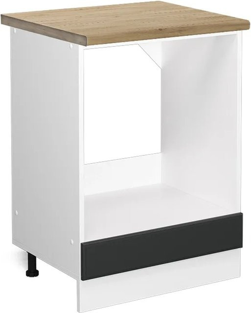 Vicco Herdbauschrank R-Line in Anthrazit und Weiß mit Eiche-Optik im Landhausstil, Breite: 60 cm, Höhe: 81,6 cm, Tiefe: 60 cm - Bild 1