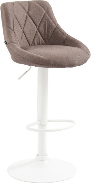 CLP Barhocker Lazio Stoff in Taupe/Weiß mit Metallgestell - Bild 1
