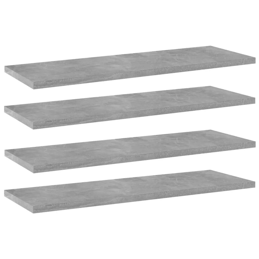 vidaXL Bücherregal-Bretter Set aus MDF, 4 Stück, Betongrau, B: 60 cm, T: 20 cm, H: 1,5 cm - Bild 2