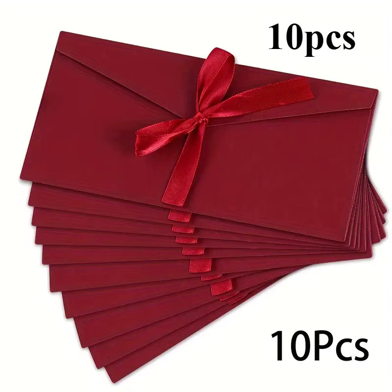 10 Stück rote Perlglanzpapier-Umschläge für kreative Hochzeitseinladungen - Bild 2