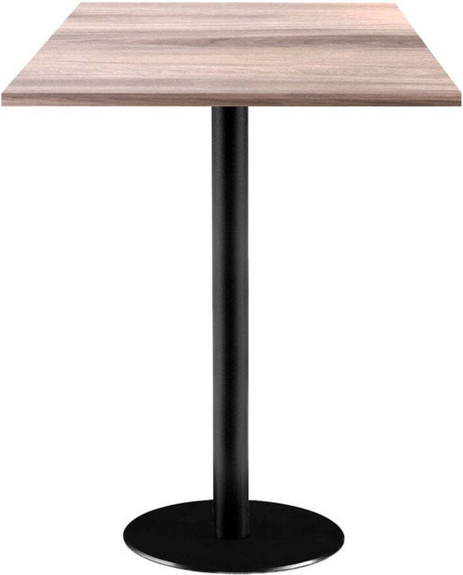 RestooTab Stehtisch Rome quadratisch in Eiche und Hellgrau mit schwarzem Gestell, B/T/H: 60 x 60 x 113 cm - Bild 1