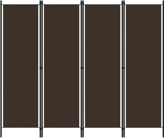 vidaXL 4-teiliger Raumteiler Braun aus Eisen und Polyester, B: 200 cm, H: 180 cm - Bild 1