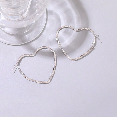 Ohrringe Herzförmiges Verdrehtes Design, Silber, Damen