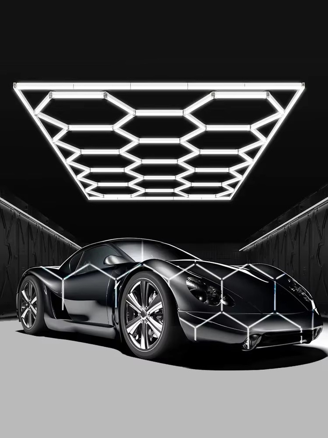 LINYILIGHT Sechseckige Waben-LED-Beleuchtung in Weiß mit 6500 K Cool White für Garage und Shop - Bild 6