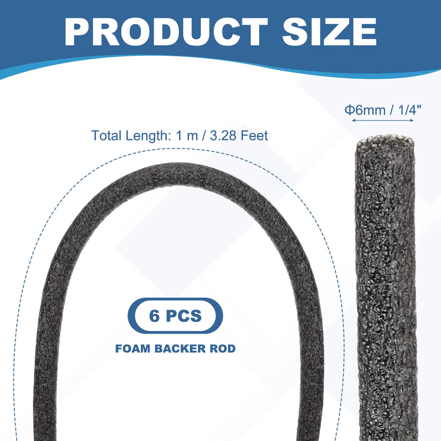 UXCELL Backer Rod Schaumstoffstange 6/10mm Caulk Saver Expansion Joint Filler zur Rissfüllung in Beton, 1m Länge - Bild 2