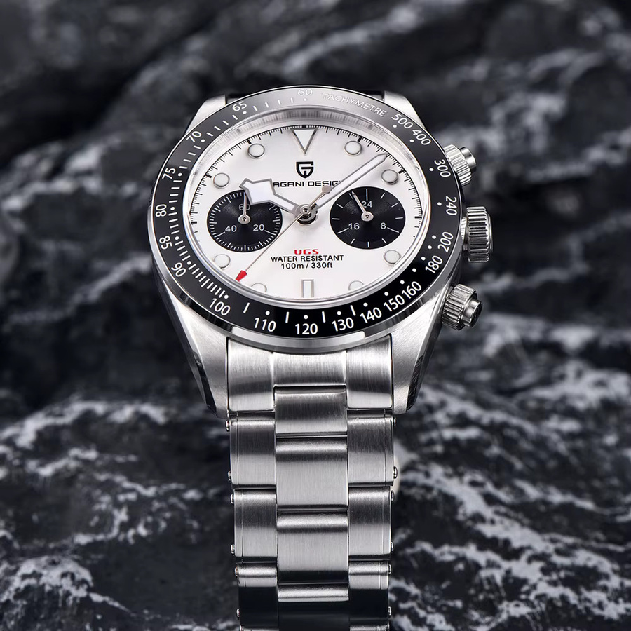 PAGANI DESIGN Chronograph, Quarz, Edelstahl, Weiß, Herren - Bild 5