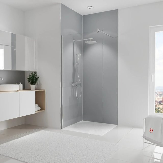 Schulte Duschrückwand-Set DecoDesign Ecke Hellgrau B: 255 cm, T: 90 cm, H: 90 cm - Bild 1