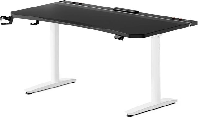 DIABLO CHAIRS X-Forge Elektrisch Verstellbarer Gaming-Schreibtisch Schwarz-Weiß B/T: 160 x 80 cm - Bild 1