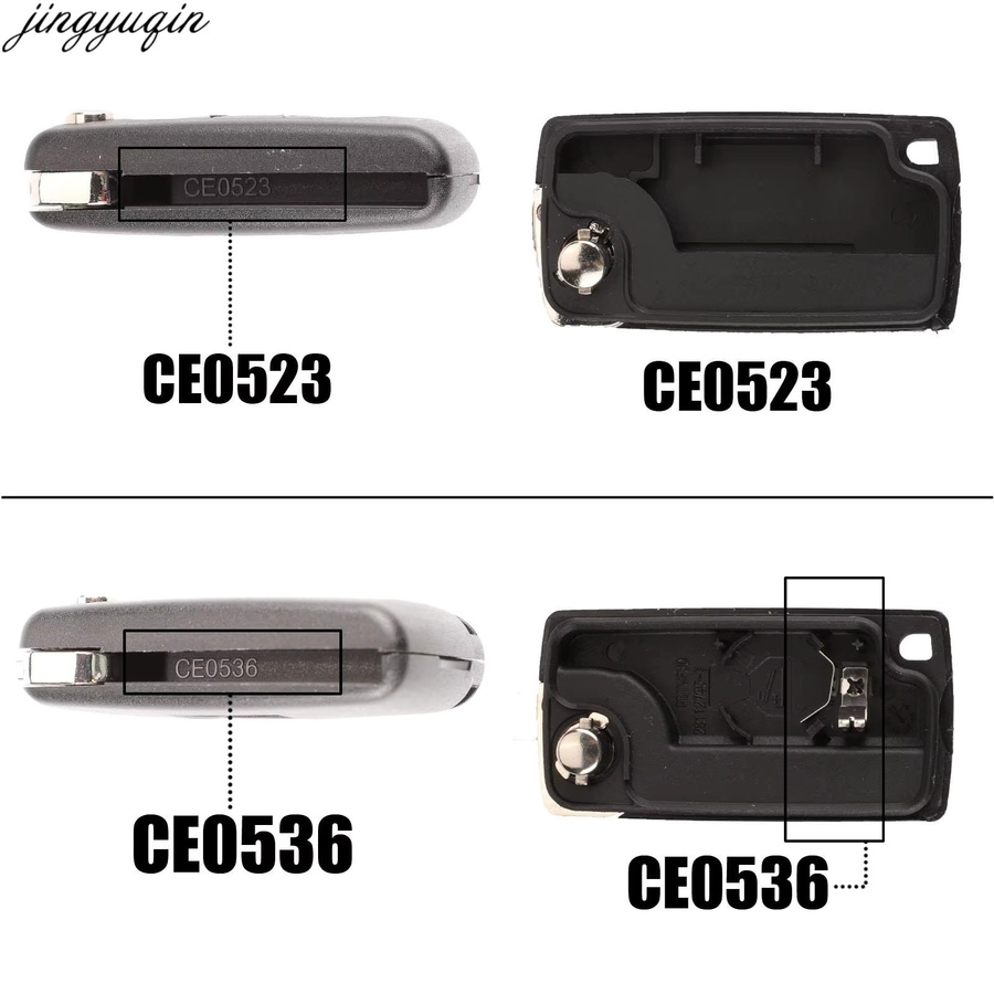 Jingyuqin Fernbedienung Auto Schlüssel mit Alarm 433 MHz ID46 für Citroen C1 C2 C3 C4 C6 C8 und Peugeot 107 308 407 507 607 - Bild 3